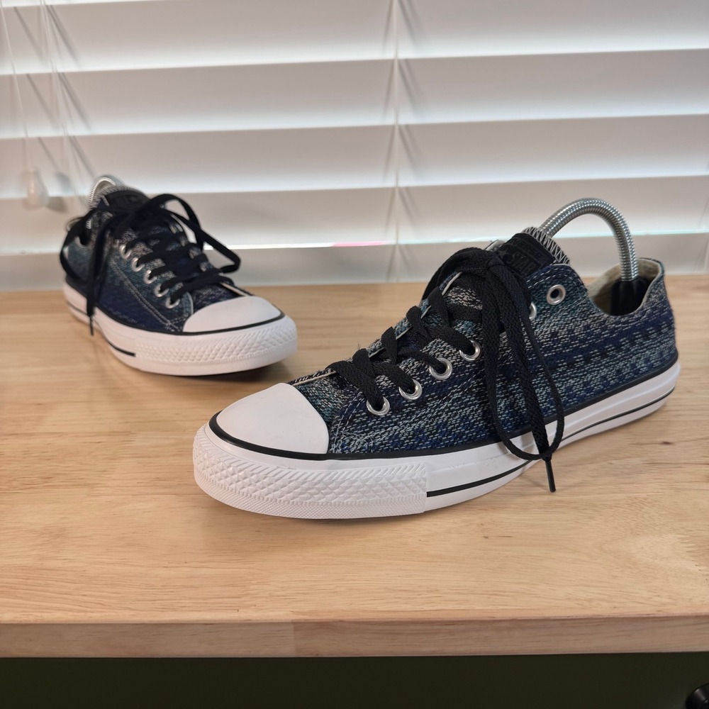 Converse Chuck Taylor All Star Low Top Sneakers Women's Blue Woven Lace Up - 11